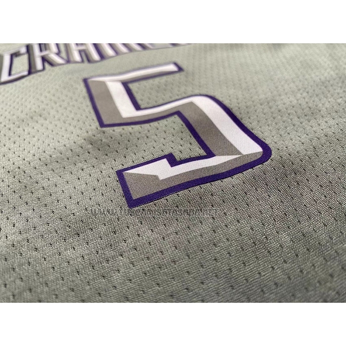 Camiseta NO 5 Nino Sacramento Kings Ciudad 2022-23 Gris De'Aaron Fox